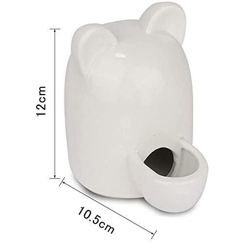 Bebedero Hamster,Botella de Agua para Hámster,Automático Comederos para Cobayas,Bebedero Silencioso de Cerámica,Bebedero Automático para Mascotas Pequeñas,para Conejillo,Hedgehog,Gato,300ML (Blanco)