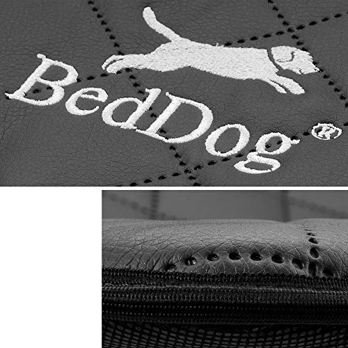 BedDog® Estera Nelly, Alfombra para Perros de imitación de Cuero, Cama para Perros, Antracita, M (60x40cm)