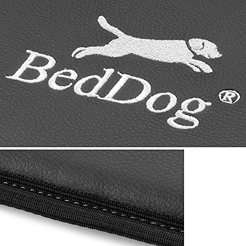 BedDog® Estera Polly, Alfombra para Perros de imitación de Cuero, Cama para Perros, Antracita, S (50x30cm)