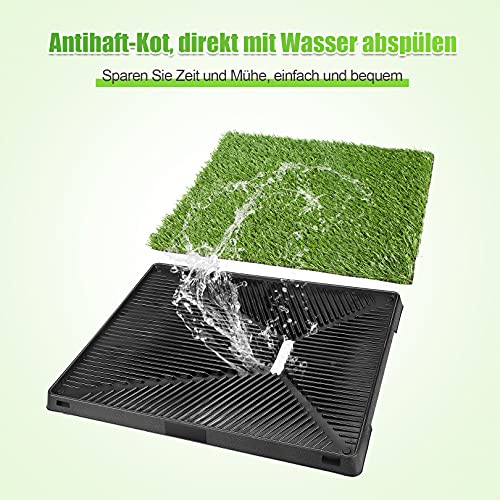 Befied Inodoro para perros con césped artificial, base de entrenamiento para interior para perros y animales, 63 x 50 x 7 cm (largo x ancho x alto)