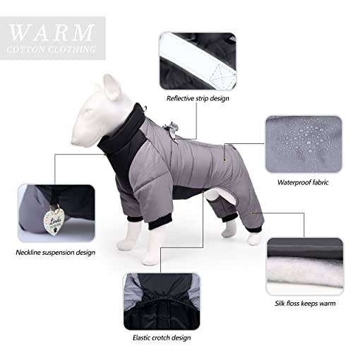 Beirui Abrigo impermeable para perros pequeños para cachorros,resistente al viento abrigo cálido de cuerpo completo para perros pequeños,ropa de invierno para cachorros de calidad reflectante