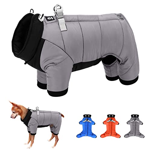 Beirui Abrigo impermeable para perros pequeños para cachorros,resistente al viento abrigo cálido de cuerpo completo para perros pequeños,ropa de invierno para cachorros de calidad reflectante