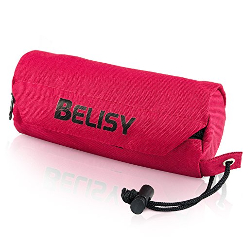 BELISY Bolsa Entrenamiento Perro – Dispensador de Comida y Golosinas para Educación de Mascotas – Contenedor de Recompensas para Perros Grandes, Medianos y Pequeños – Juego de Adiestramiento – Rojo