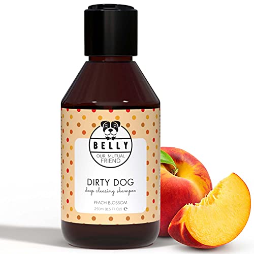 Belly Champú Perros - Champú para Perros y Champu Cachorros - Shampoo Perros Orgánico Aroma de Flor de Durazno - Champú para Perros Piel Sensible, Seca y con Picor - Champu Piel Atópica Perros - 250ml