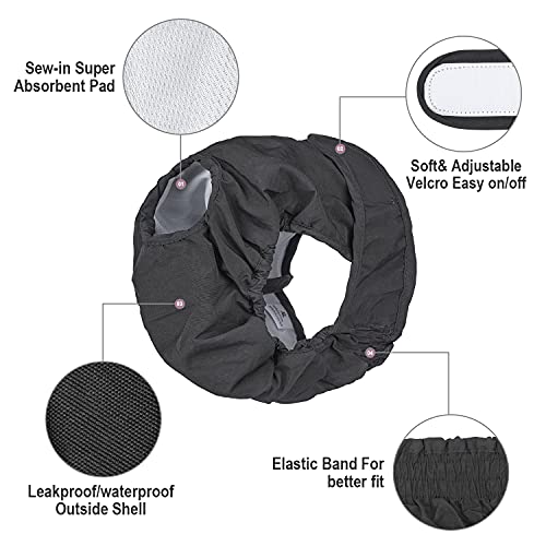 BePetMia Pañales Lavables para Perras, Calzoncillos Higiénicos para Perras en Celo, 5 Tallas de XS a XL, Apto para Todas Las Perras con Incontinencia (S: 30-45cm, Negro)