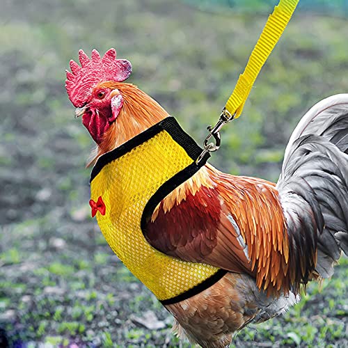 BestSiller Arnés de pollo de malla suave, correa de chaleco de mascota, arnés de pollo ajustable con correa ajustable de malla de uso para perro, pato, gato, 5 tamaños