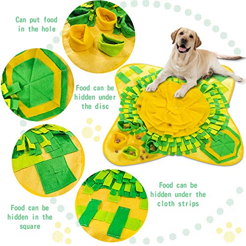 BEYAOBN Alfombra Olfato Perro Mat,Snuffle Mat Juguetes para Perros,Olfato cojín de Perro para Comer Lento, Snuffle Mat para Perros Alfombrilla para Perros, Alimentación de Mascotas 70 x 70 cm