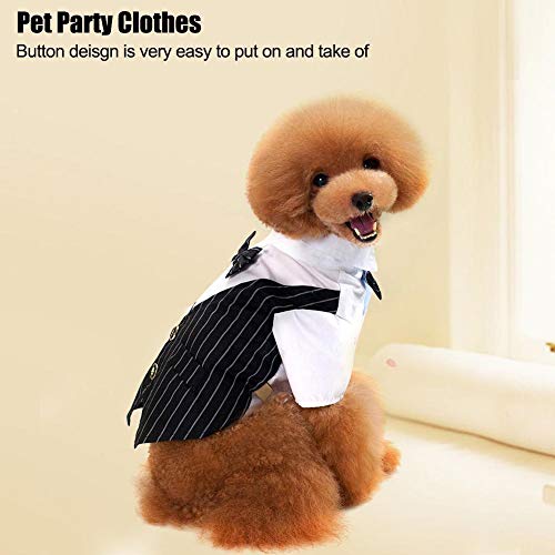 Bicaquu Traje de Negocios Elegante Elegante del Perro de la Boda, Ropa del Perro, Traje de Fiesta para Teddy para Perro(M)