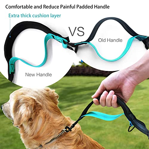 BIGLUFU Correas para Perros Manos Libres para Correr, Caminar, Senderismo, Manos Libres retráctiles para Perros Leash Bungees Dobles Reflectantes (Negro)