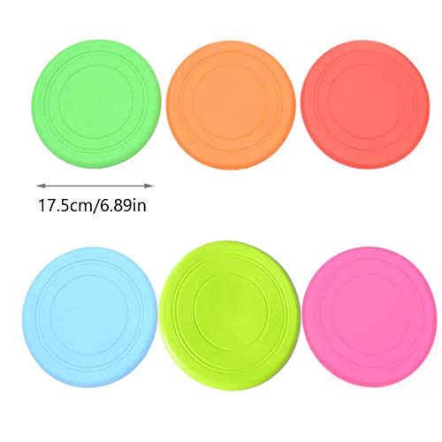 Binjor 10Pcs Interactivos Perros Frisbee de Goma Multicolor Disco Volador de Silicona Tenis vocal para mascotas Dientes molares resistentes a la mordedura para Adiestramiento de Perros Juguetes