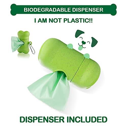 BIOFAMI Bolsas Caca Perro 100% Biodegradables, 150 Bolsas, Materiales Compostables a base de Almidón de maíz, Sin fragancia, Certificación US BPI y EU EN13432 OK Compost Home