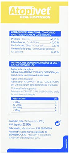 Bioiberica ATOPIVET Perro Gato Suspension Oral 120ML, Estándar, Único