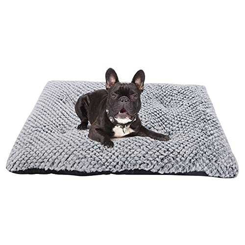 BLEVET Cojín del Animal Doméstico de La Felpa del Cortocircuito de La Cama del Gato del Perro, Colchón Suave para Dormir Disponible en Todas Las Estaciones MZ136 (L, Grey)