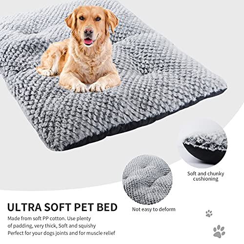 BLEVET Cojín del Animal Doméstico de La Felpa del Cortocircuito de La Cama del Gato del Perro, Colchón Suave para Dormir Disponible en Todas Las Estaciones MZ136 (M, Grey)