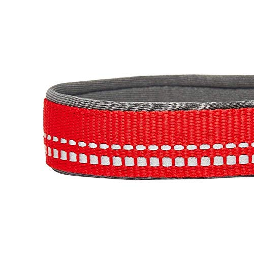 Blueberry Pet Collar de perro acolchado de color pastel suave y cómodo, 3 m, color rojo, mediano, cuello 37 cm - 50 cm, collares ajustables para perros