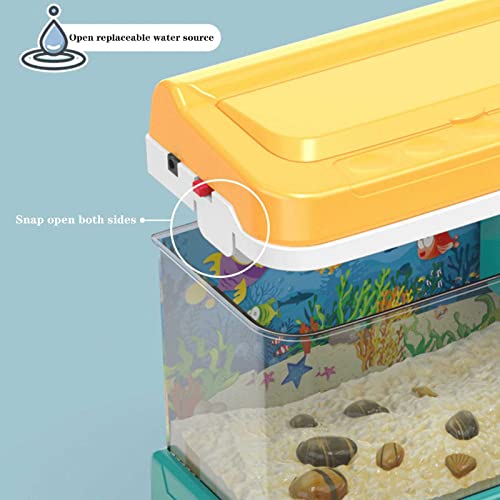 BMDHA Juguetes De Acuario Falsos, Peces Flotantes De PláStico Juguetes De Acuario Juego De Pesca Divertido para NiñOs, Figuras De Peces para Pecera, con MúSica Y Luces