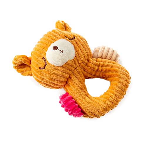 Bodhi2000 Juguetes de peluche suave para mascotas, juguete interactivo con forma de oso de vaca de conejo de peluche juguete para masticar juguetes para mascotas, regalos para niños y niñas, oso