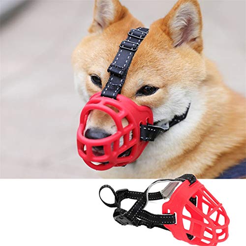 BOENTA Bozal para Perros Bozales para Perros Bozal para Perros Bull Terrier Bozales de Perro para Evitar Comer Bozal para Perros medianos Red,Size-5