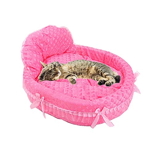 BOENTA Cama para Gatos Cama Perro Mediano De Peluche Cama del Perro La Princesa Cama del Animal doméstico Nido Mascota Suave Cama del Perro Rose Red