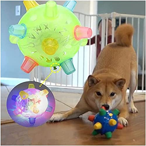 Bola de activación de Salto para Perros, LED Parpadeante Brillante Salto Bailando Bola de Mascotas con luz y música, Flash Bailando Pelota Perro Juguete Interactivo