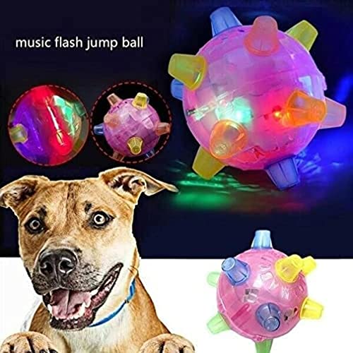 Bola de activación de Salto para Perros, LED Parpadeante Brillante Salto Bailando Bola de Mascotas con luz y música, Flash Bailando Pelota Perro Juguete Interactivo