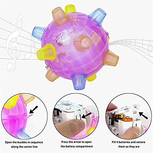 Bola de activación de Salto para Perros, LED Parpadeante Brillante Salto Bailando Bola de Mascotas con luz y música, Flash Bailando Pelota Perro Juguete Interactivo