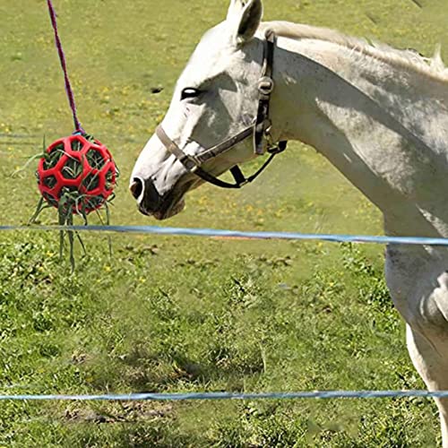 Bola de regalo para caballos, juguete de alimentación para heno, bola de alimentador de cabra, juguete de alimentación colgante para caballos, cabra, ovejas alivian el estrés (rojo)