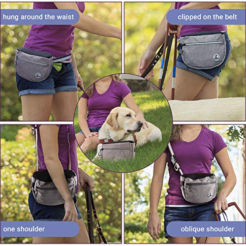 Bolsa de Entrenamiento para Perros, Bolsa de comida para perros Golosinas, Mochila de Entrenamiento para Perros con cintura ajustable, Práctica Bolsa para chucherías de Perro para Entrenamiento