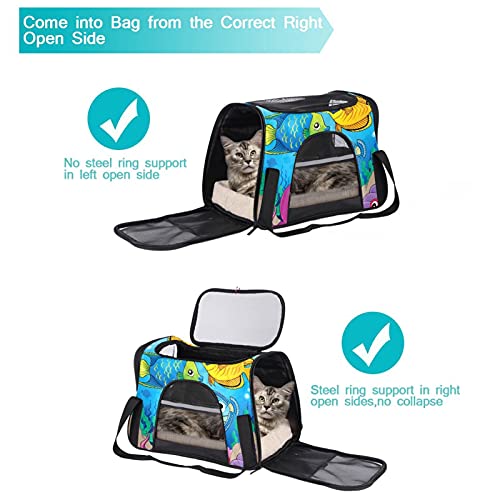 Bolsa De Transporte para Mascotas Cangrejo Pulpo Pescado Transportadora para Gato Bolsa De Viaje para Mascotas Plegable De Transporte En Tren Auto Avión 43x26x30 cm