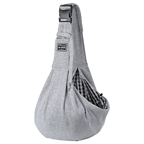 Bolsa de Transporte para Perro Pequeño Bolso Mochila De Hombro con Correa Bolso Bandolera Ajustable para Perro Transportín para Perros Gato Paseos al Aire Libre,Viajes,Compras (Gris)