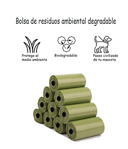 Bolsas para excrementos, 24 Rollos 360 Bolsas Caca para Perro Mascotas Animales Domésticos (24 Rollos，360 Bolsas)