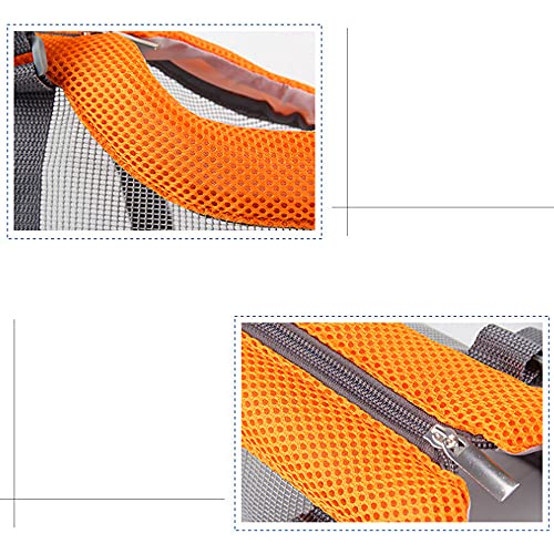 Bolso malla mascotas aire libre, bolsa transporte mascotas plegable, bolsa viaje portátil para mascotas, transpirable, visión panorámica, bolsa transporte cachorros, perros pequeños, gatos (naranja)