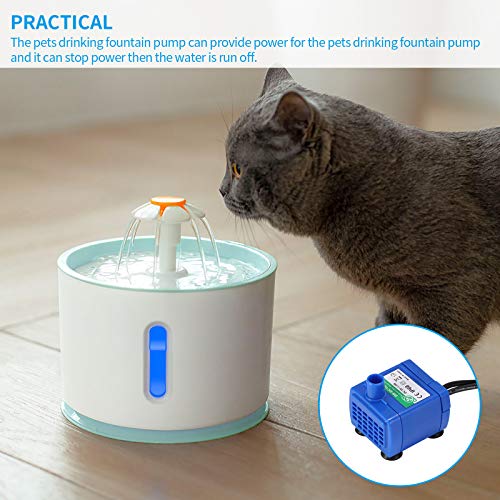 Bomba De Fuente De Agua para Mascotas, Bomba De Repuesto UNISOPH para Fuente De Gato De Flores Bomba De Agua Sumergible Motor De Bajo Consumo Ultra Silencioso