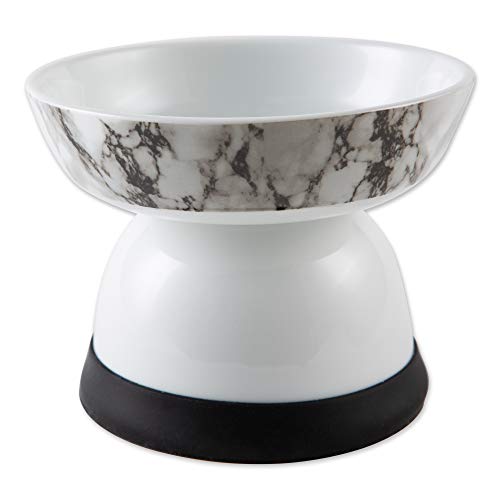 Bone Dry Pet Bowl Collection - Juego de cerámica, tamaño mediano, mármol, 2 unidades