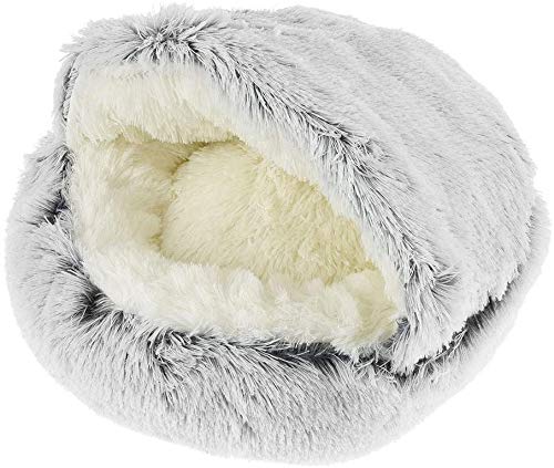 BoruisX Cama grande para gatos, acogedora cueva para perros, tienda de campaña, cálida cama para cachorros, suave cojín antideslizante lavable (50 x 50 cm, gris2)