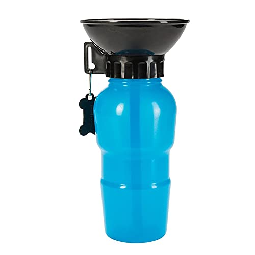 Botella de Agua para Perros de 500 ml, Botella de Agua para Mascotas Portátil, Botella de Agua Portátil para Perros, Se Utiliza para Acampar, Caminar, IR de Excursión (Azul)