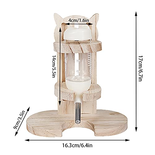 Botella para Beber Roedores, Dispensador de Agua para Animales Pequeños, Dispensador de Agua de Hámster, con Soporte de Madera Ajustable, para Hámsters Enanos, Hámsters Dorados, Ratones Colores