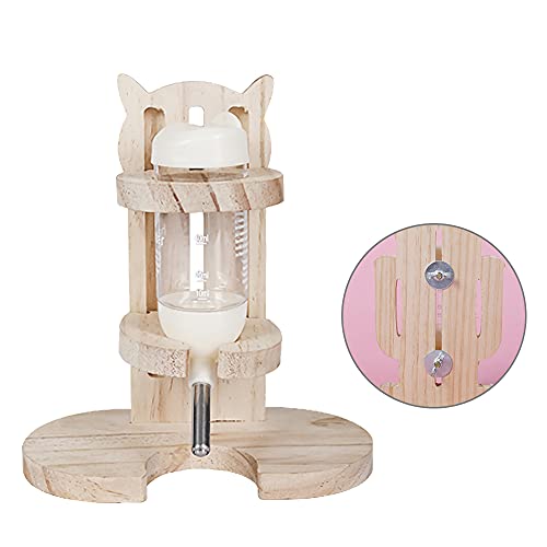 Botella para Beber Roedores, Dispensador de Agua para Animales Pequeños, Dispensador de Agua de Hámster, con Soporte de Madera Ajustable, para Hámsters Enanos, Hámsters Dorados, Ratones Colores