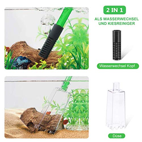 boxtech Aquarium Water Change, Kit de limpieza de grava para acuarios con sifón para cambiar el agua y limpiar la arena