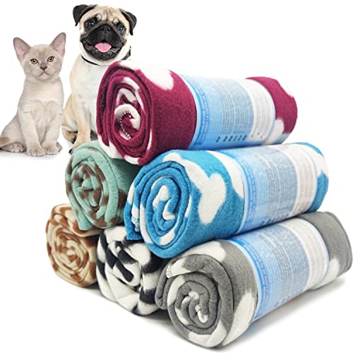 BPS 6 Pcs Manta para Perros Gatos Mascotas Manta Suave 2 Tamaño para Elegir Colores Envian al Azar (Size M 80*80 cm 6 Pcs) BPS-1039*6