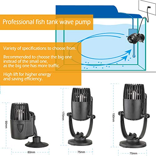 BPS Bomba de Flujo de Acuario 10000L/H Wave Maker Bomba Circulación Onda de 15W QL-300M para Acuarios de Agua Dulce y Salada BPS-6095