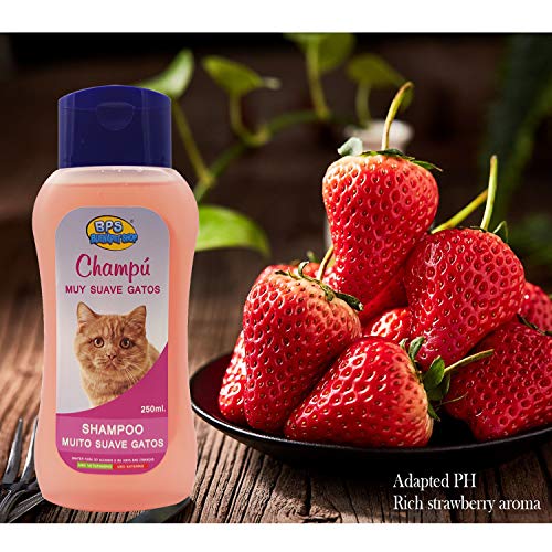 BPS Champú Muy Suave para Gato 250ml Shampoo Animales Domésticos Seguro y Natural Diseño para Todo Tipo de Razas BPS-4288