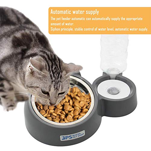 BPS Comedero y Bebedero Automático para Gatos y Perros Antisalpicaduras Dispensador Agua Alimentador Automatico Fuentes para Mascotas Tamaño M/L (M) BPS-5720