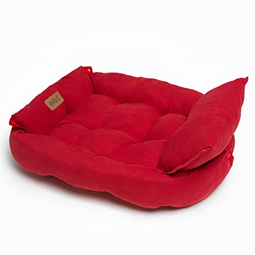 BRAIS Cama multiusos para mascotas con relleno 100 % puro algodón y 3 camas de 1 resistente en 3 colores / 3 medidas tamaño pequeño mediano y grande perro Bed