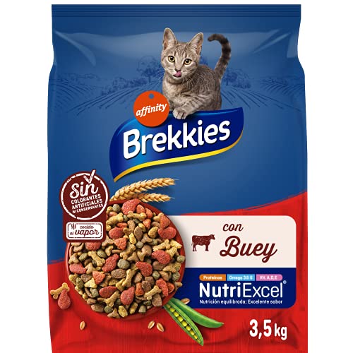 Brekkies Pienso para Gatos con Buey, Verduras y Cereales 3,5kg 3500 g