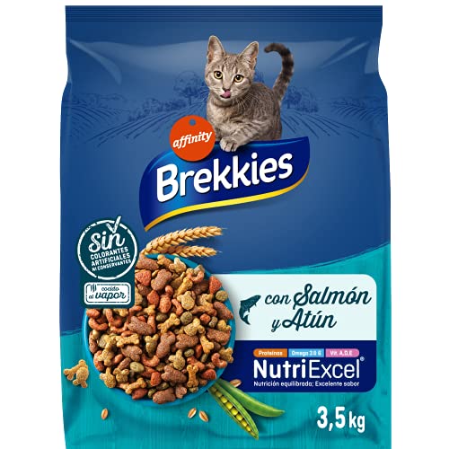 Brekkies Pienso para Gatos con Salmon, Atun y Verduras 3,5kg 3500 g