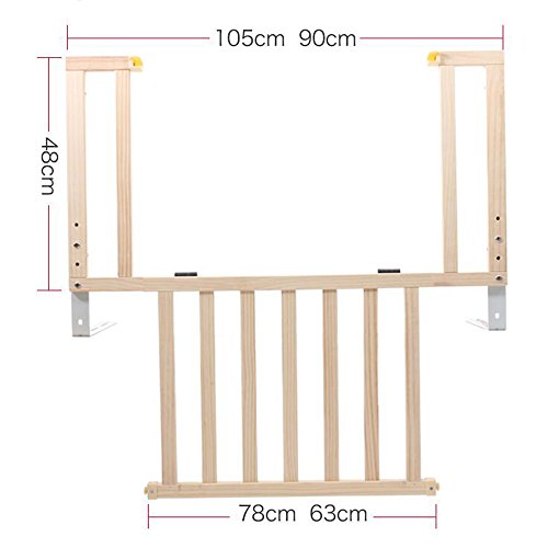 Brisk- Riel De La Cama  Madera Maciza Sin Pintura Deflector Cuna Barandilla Anticaídas Valla 1.8-2m Gran Deflector De La Cabecera (Tamaño : 220cm(with rollover door))