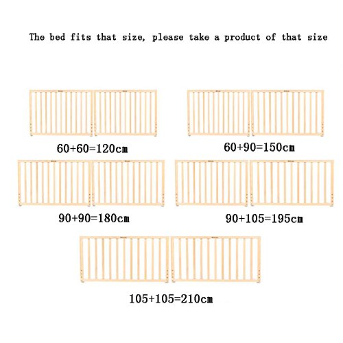 Brisk- Riel De La Cama  Madera Maciza Sin Pintura Deflector Cuna Barandilla Anticaídas Valla 1.8-2m Gran Deflector De La Cabecera (Tamaño : 220cm(with rollover door))