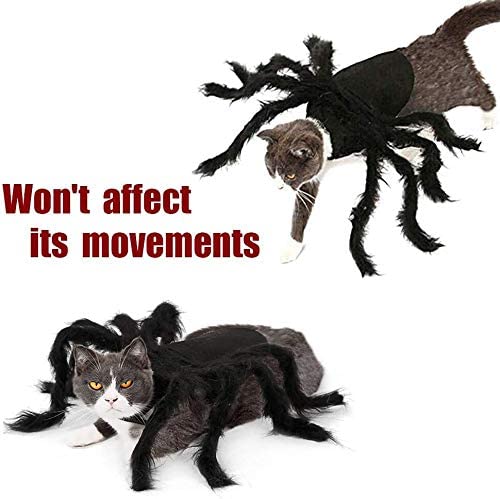 BRONG - Disfraz de Halloween para gatos y perros pequeños, diseño de araña, ajustable, para Halloween, cosplay, decoración de fiesta (S)