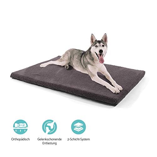 brunolie Luna Colchón para Perros Extragrande, ortopédico, Transpirable y Antideslizante, Cama para Perros Agradable con Espuma de Memoria Transpirable, Marrón Oscuro, Tamaño XL (120 x 85 x 5 cm)